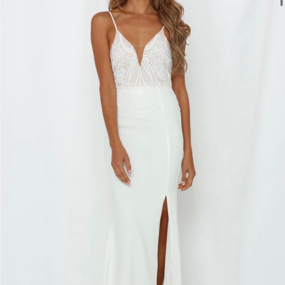 New with tags, never worn Hello Molly “I Come Alive” white maxi dress